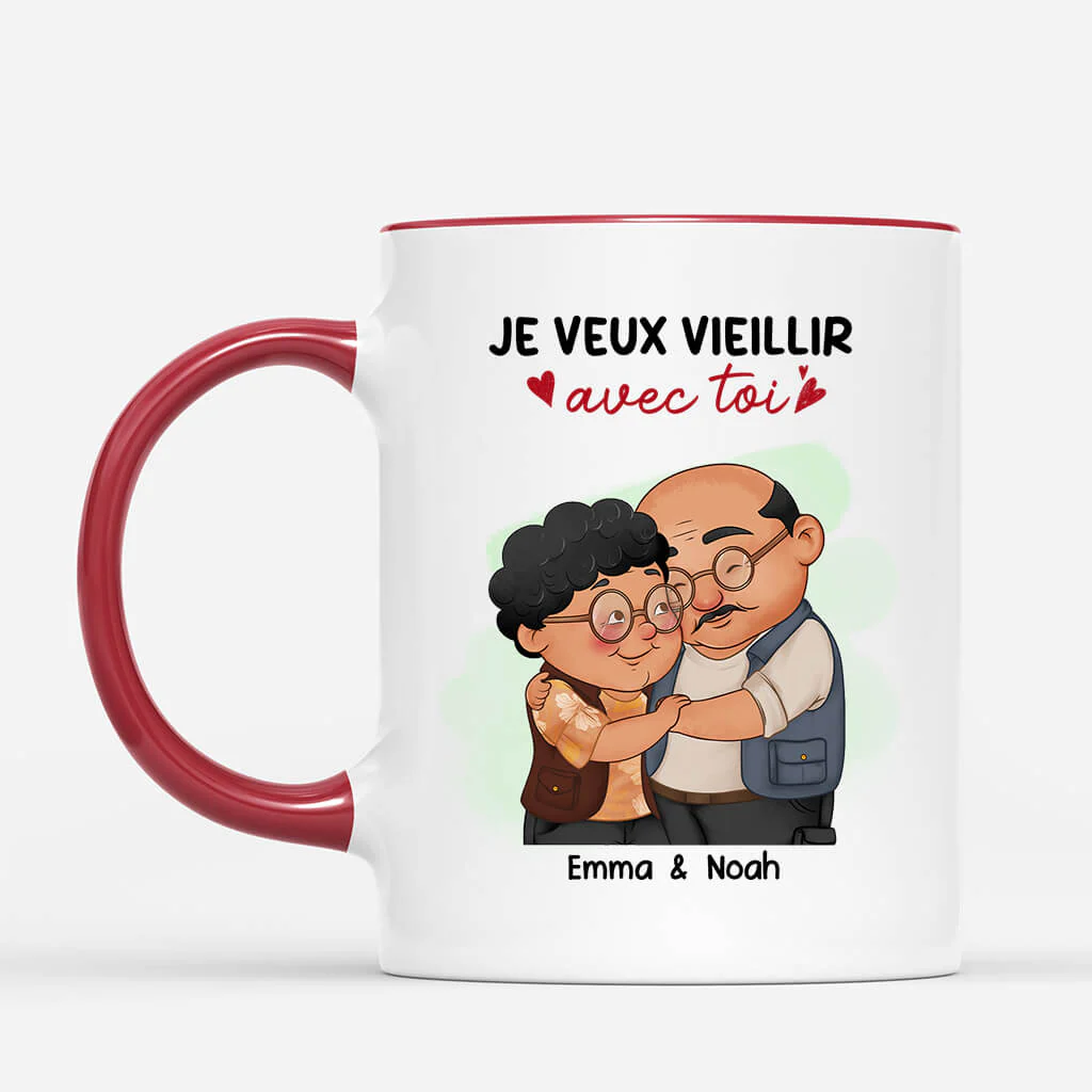 Tasse Personnalisée Famille | Je Veux Vieillir Avec Toi Mug - Image 2