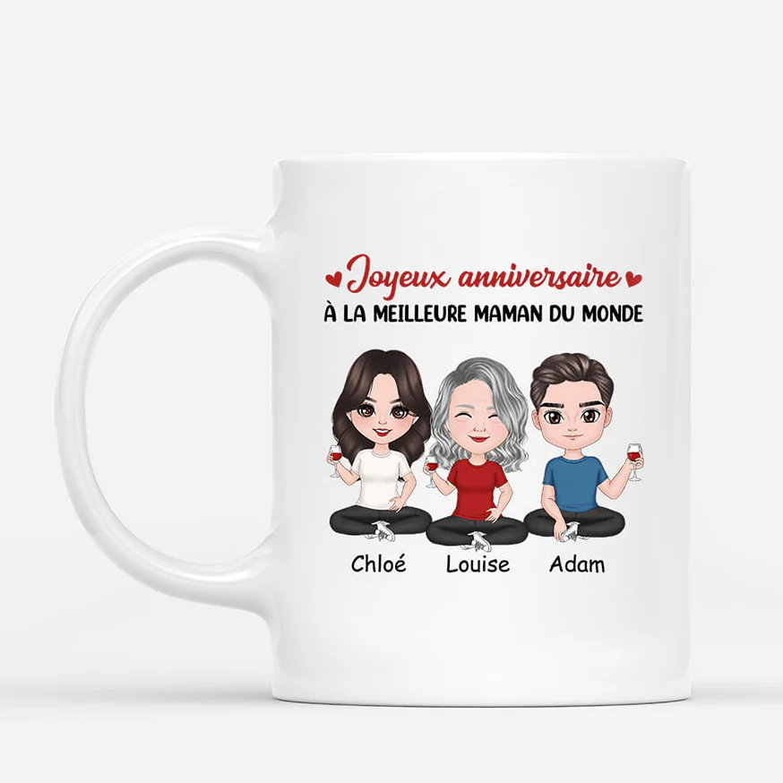 Mug Joyeux Anniversaire à La Meilleure Mamie Du Monde Personnalisé