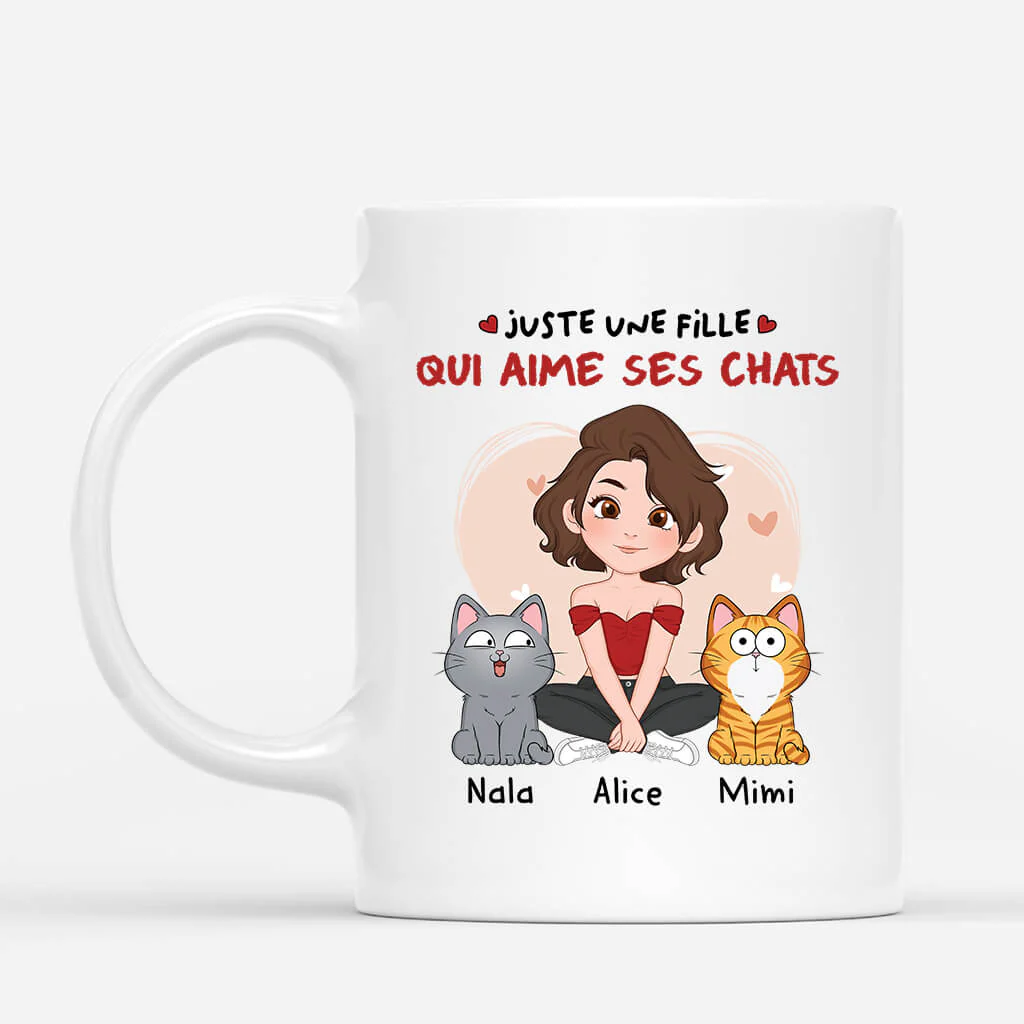 Tasse Personnalisée Avec Chat – Femme Qui Aime Ses Chats