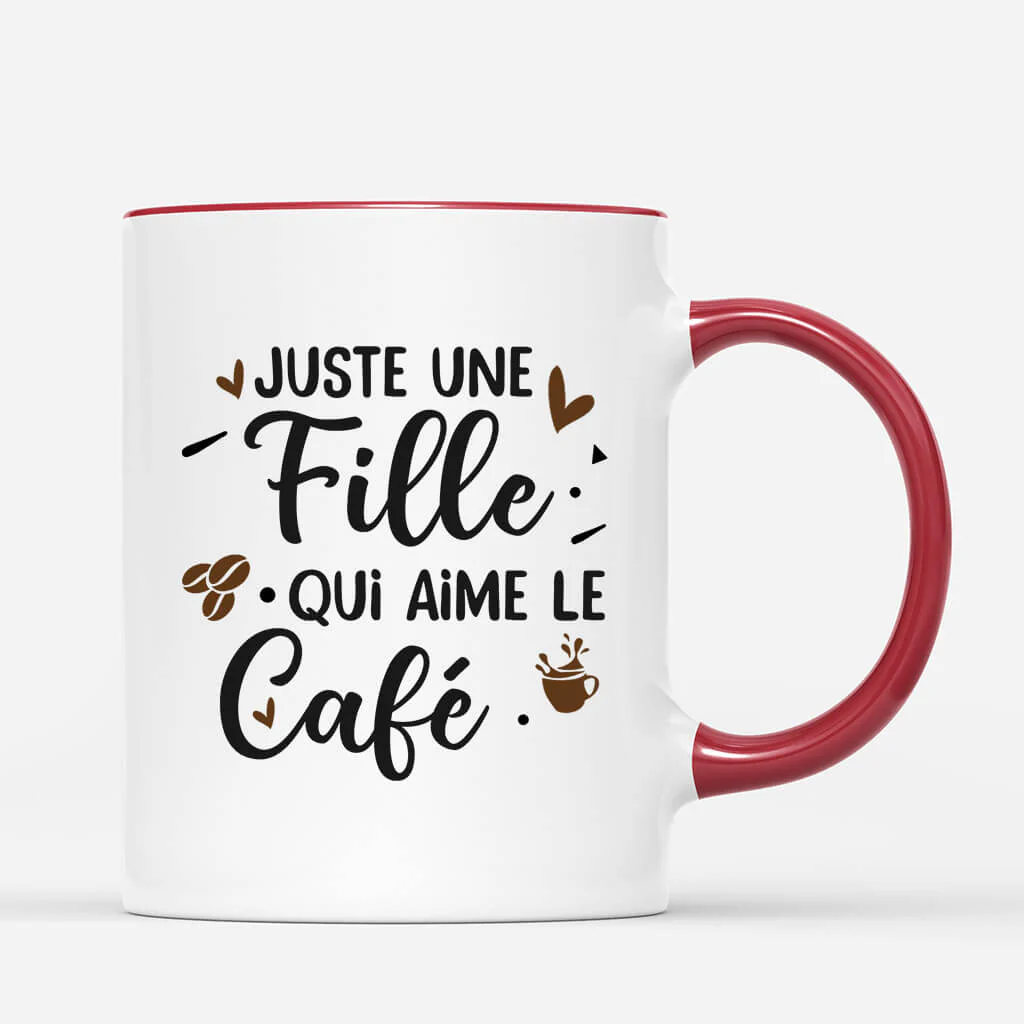 Mug Juste Une Fille Qui Aime Le Café Personnalisé - Image 3