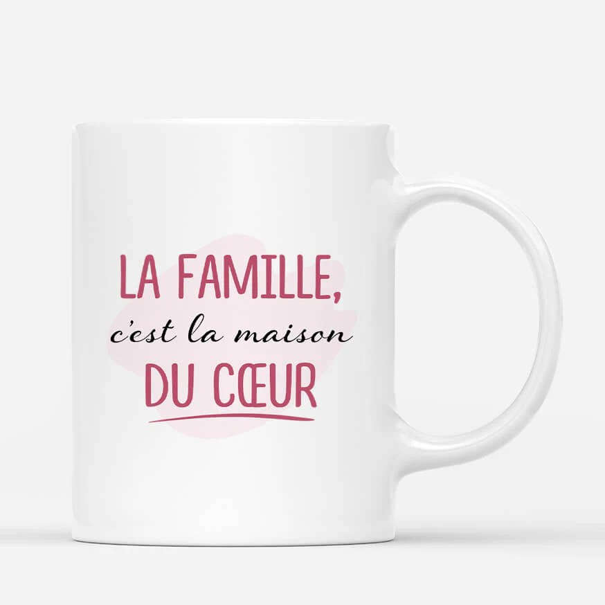Mug personnalisable papy – La Famille, C’est la Maison du Cœur - Image 2