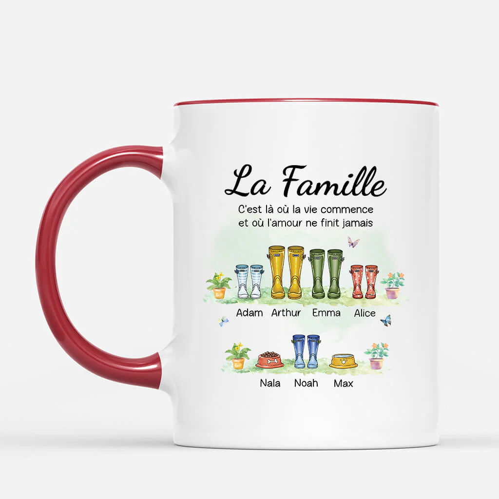 Mug Personnalisé Mamie – La Famille C’est Là Où La Vie Commence - Image 2
