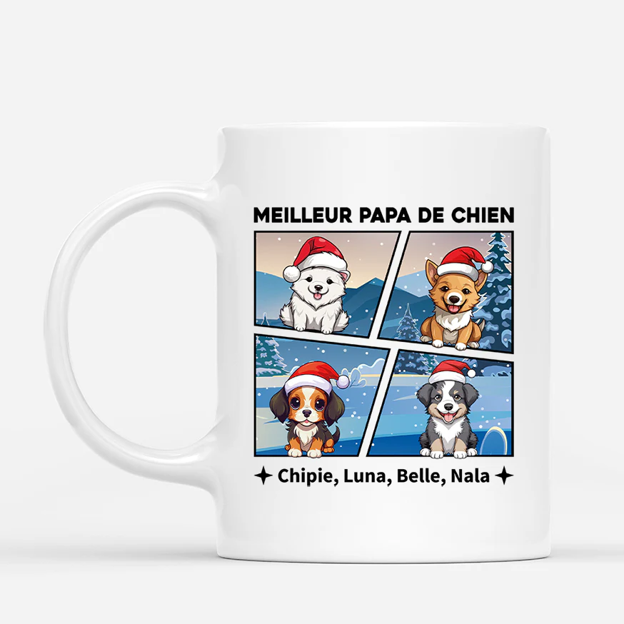 Mug Personnalisé Papa - Le Meilleur Papa Chien Version BD