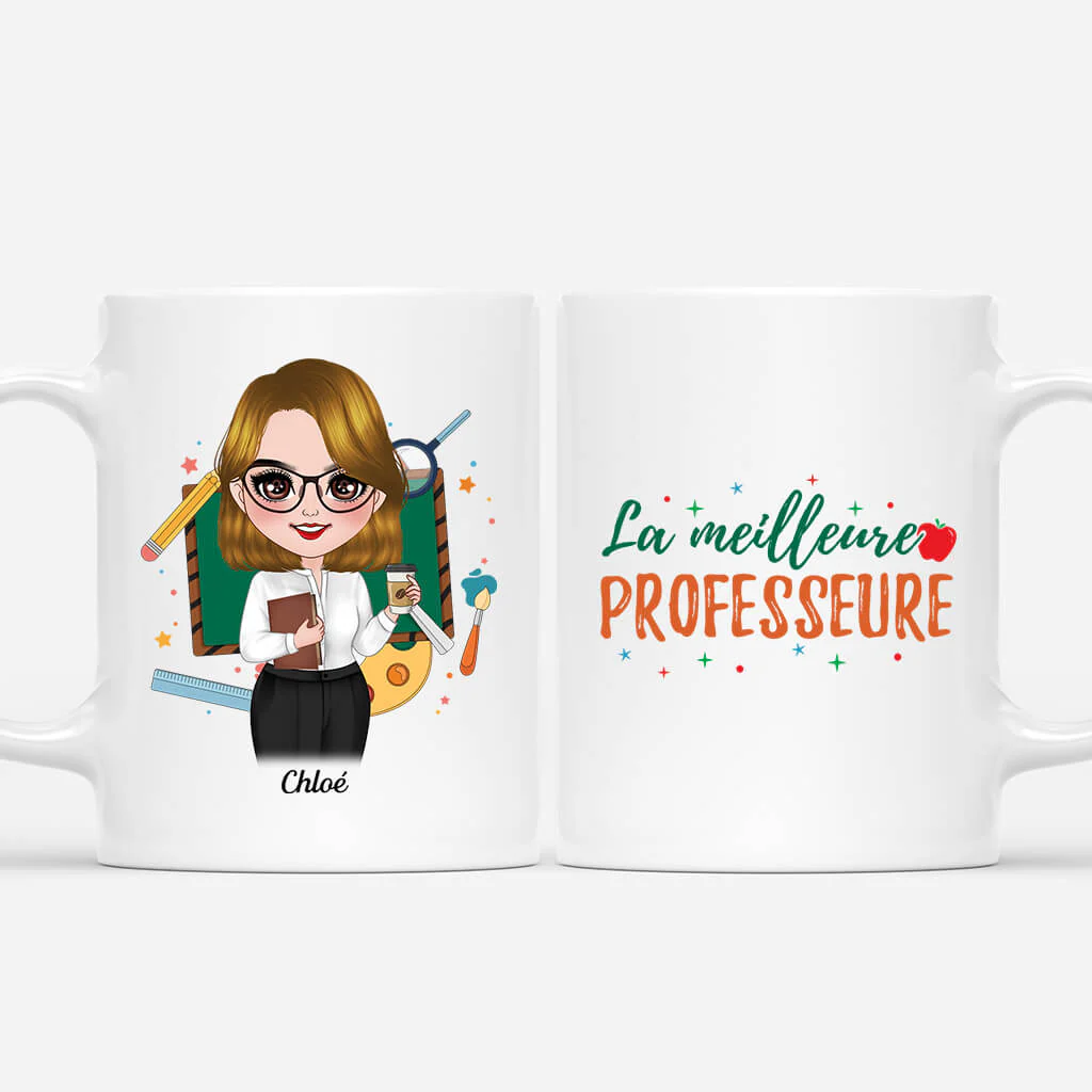 Mug Merci Maitresse Personnalisé - La Meilleure Professeure
