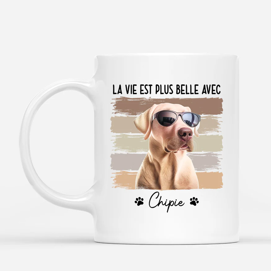 Tasse personnalisée avec chien – La meilleure vie | Cadeau Papa Chien