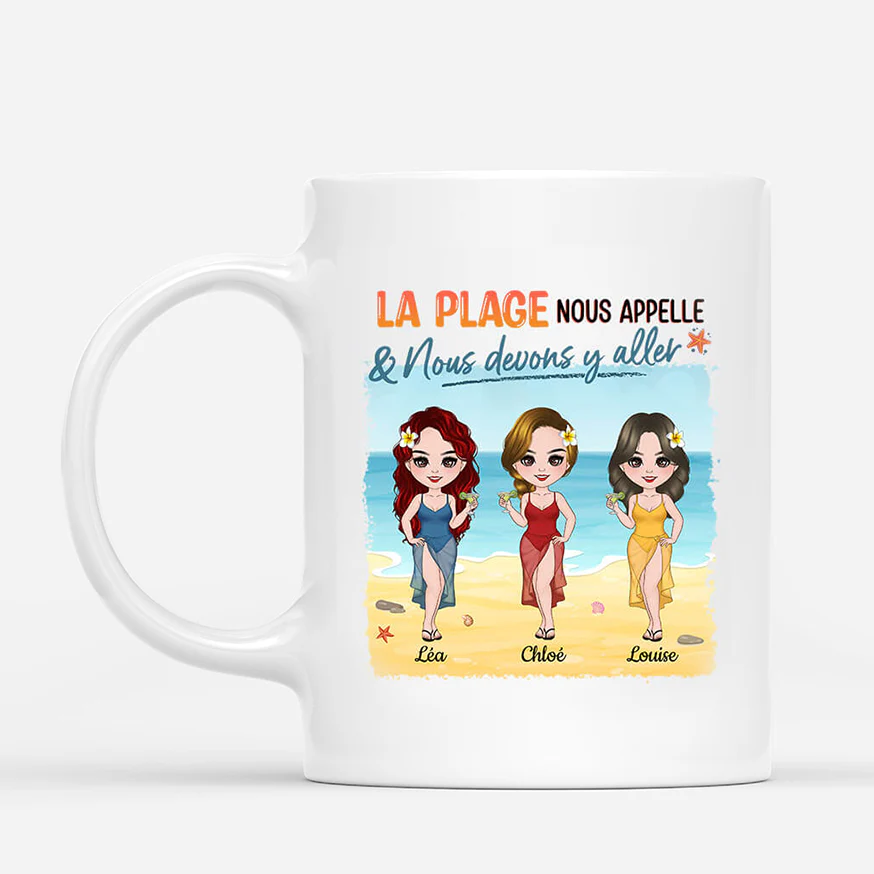 Mug meilleure amie personnalisé – La Plage Nous Appelle