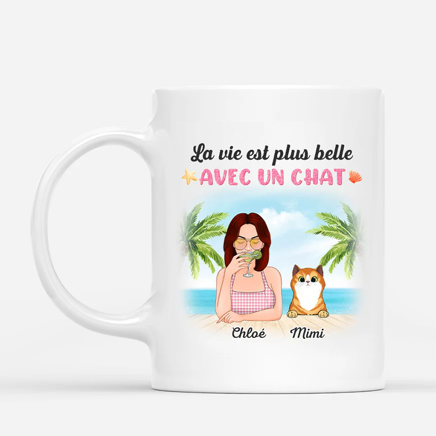 Mug Personnalisé Chat – La Vie Est Plus Belle