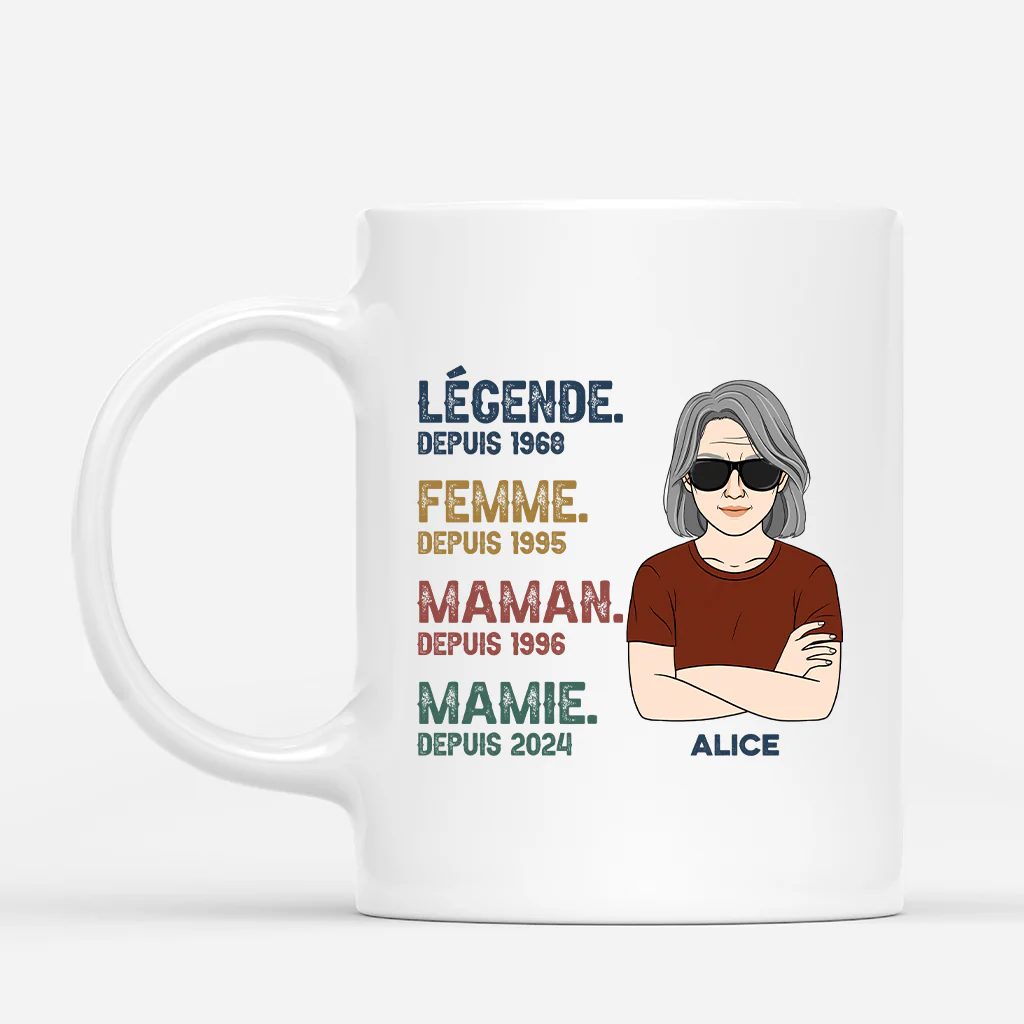 Mug Légende Mariée Maman Mamie Personnalisé