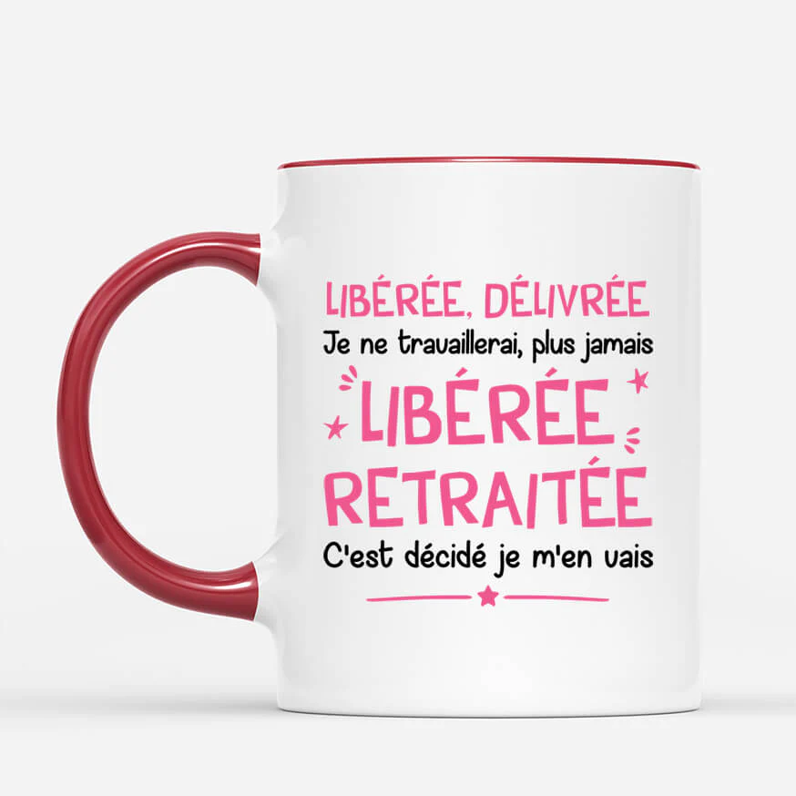 Mug Personnalisé Retraite - Libéré, Délivré, Retraité - Image 3