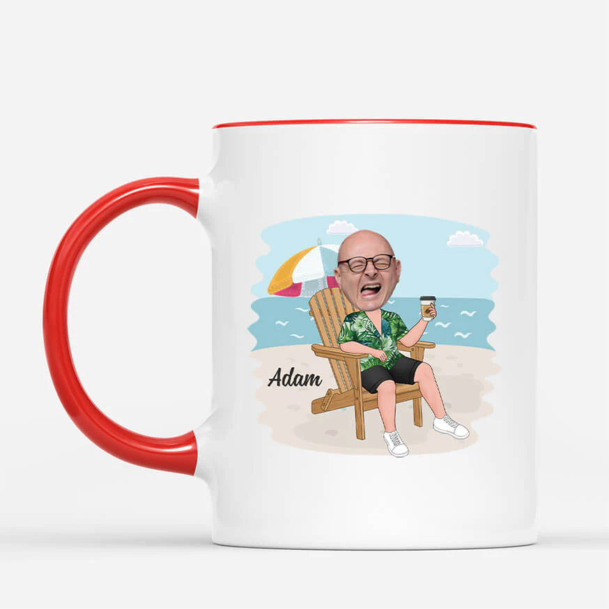 Tasse Personnalisée Retraite - Libéré, Retraité - Version Plage - Image 2