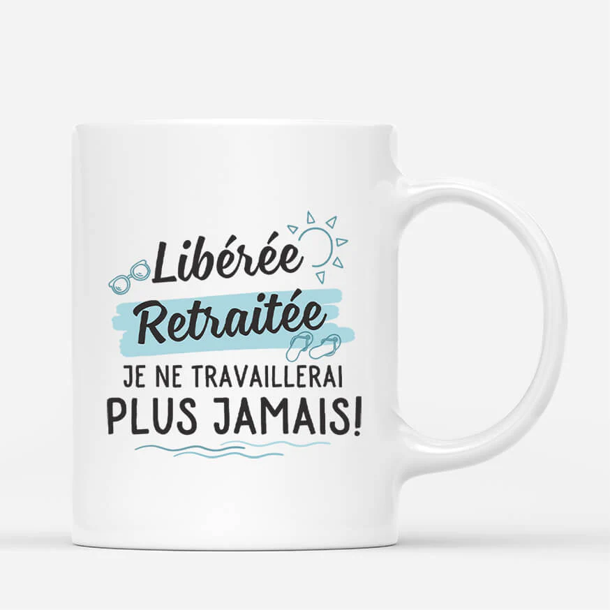 Tasse Personnalisée Retraite - Libéré, Retraité - Version Plage - Image 3