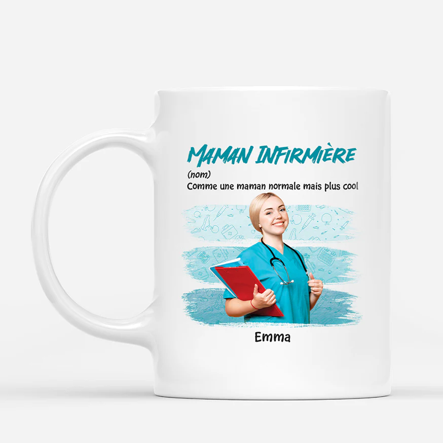 Mug Personnalisé Maman - Maman Infirmière Plus Cool