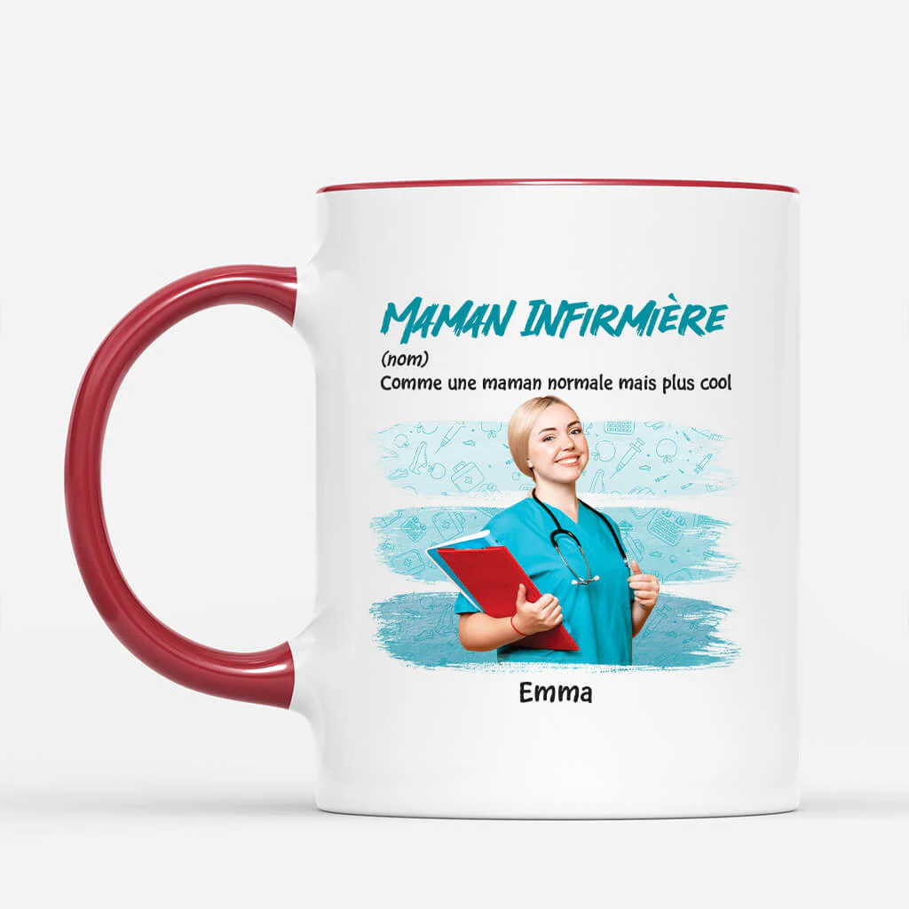 Mug Personnalisé Maman - Maman Infirmière Plus Cool - Image 2