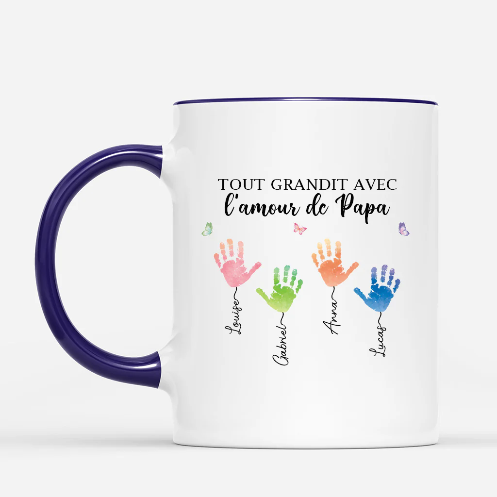 Mug Personnalisé Maman - Grandit Avec Amour - Empreintes - Image 2