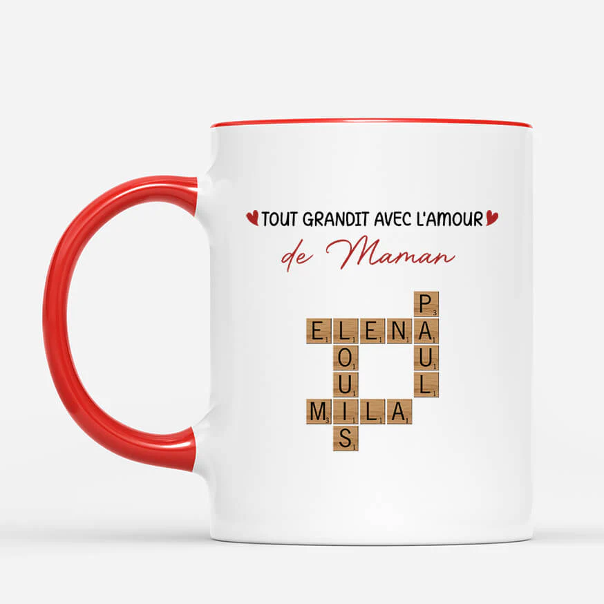 Mug personnalisé grand-mère – Tout grandit avec l’amour - Image 2