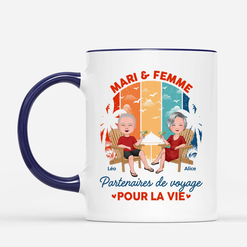 Tasse Personnalisée Couple - Partenaires de Voyage Pour La Vie - Image 2