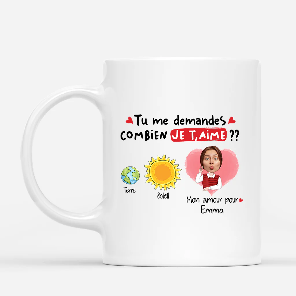 Mug Personnalisé Couple – Mon Amour Pour Toi Est Plus Grand Que Le Soleil