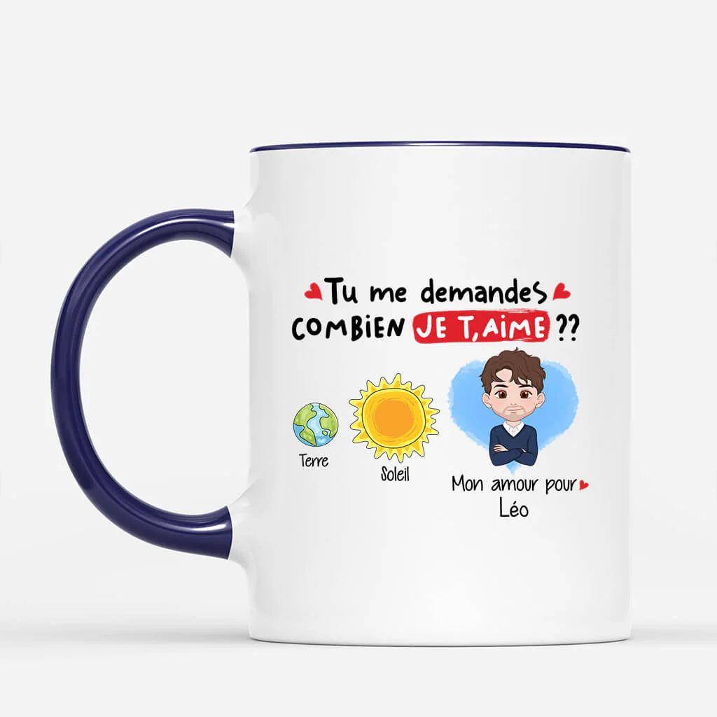 Mug Personnalisé Couple – Mon Amour Pour Toi Est Plus Grand Que Le Soleil - Image 2