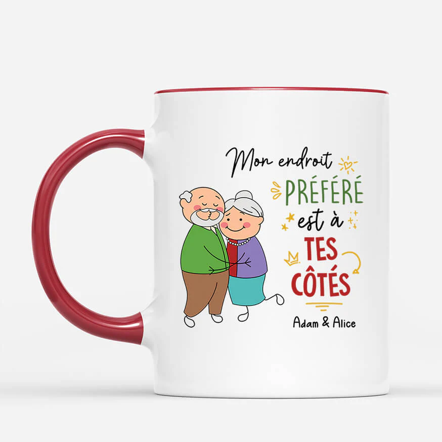 Tasse Personnalisée Couple - Mug Mon Endroit Préféré Est À Tes Côtés - Image 2