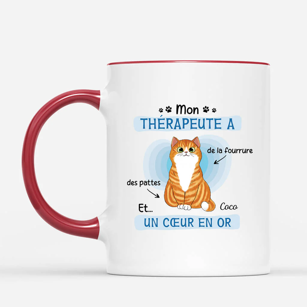 Tasse Personnalisée Chat – Mon Thérapeute - Image 2