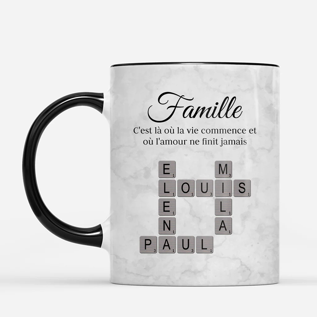 Mot Croisé Personnalisé - Mug Mot Croisé Famille