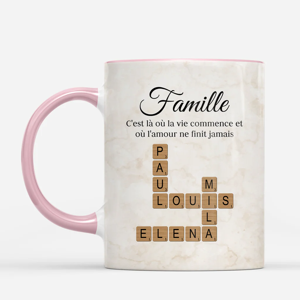 Mot Croisé Personnalisé - Mug Mot Croisé Famille - Image 2