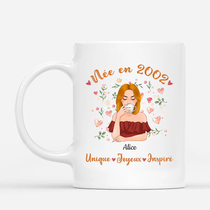 Mug Anniversaire Personnalisé - Né En 2002