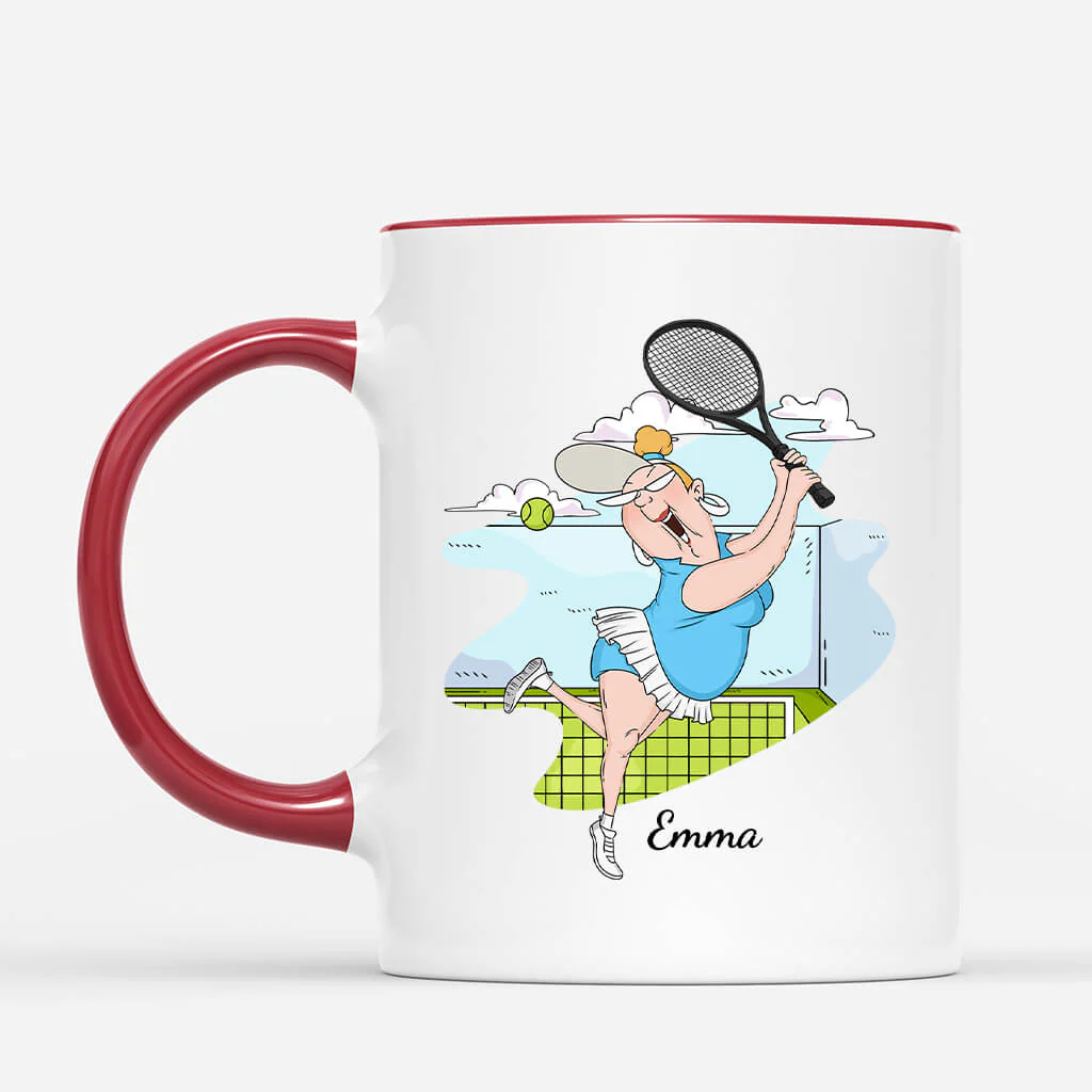 Mug Ne Sous-Estimez Jamais Une Vieille Dame Avec Une Raquette De Tennis Personnalisé - Image 2