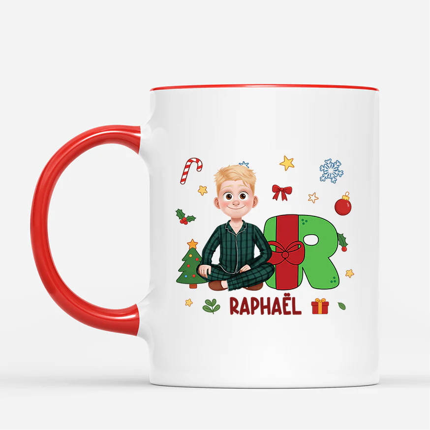 Mug de Noël Personnalisé - A est pour Amelia - Image 2