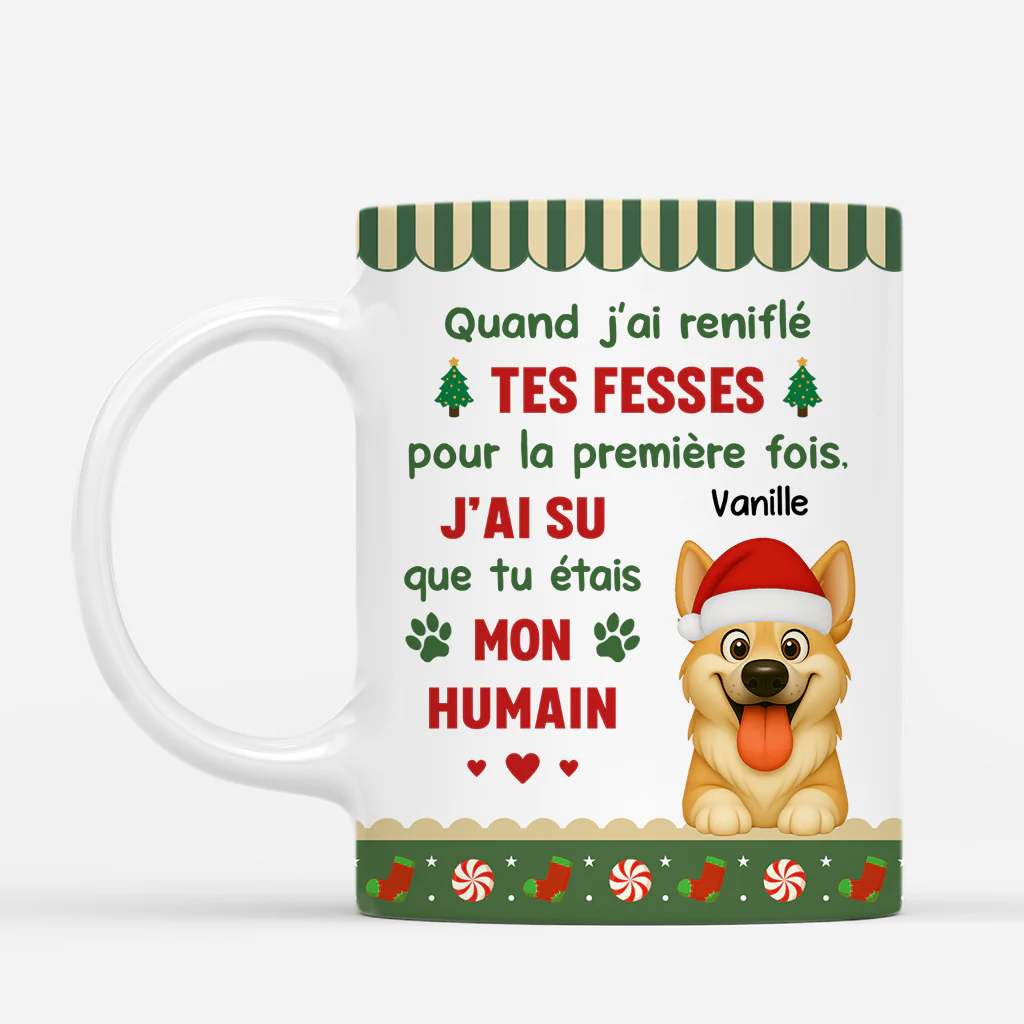 Mug Noël Personnalisé Avec Chien - Tu Étais Notre Humain