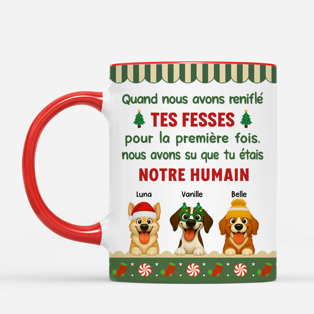 Mug Noël Personnalisé Avec Chien - Tu Étais Notre Humain - Image 2