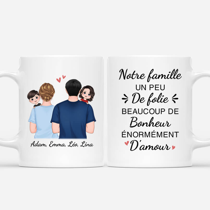 Mug Personnalisé Maman - Notre Famille Beaucoup De Bonheur