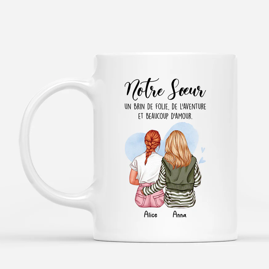 Tasse meilleure amie personnalisable – Notre Sœur, Beaucoup d’Amour