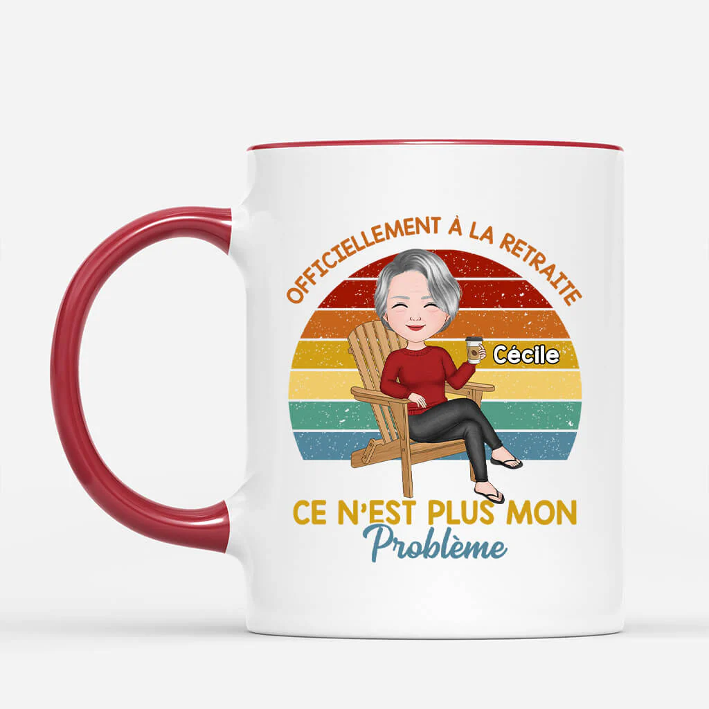 Mug Personnalisé Retraite - Officiellement À La Retraite - Image 2
