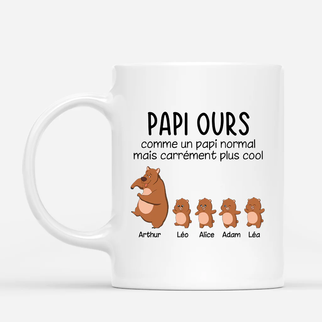 Mug Personnalisé Papa - Papa Ours/ Papy Ours Comme Normal Mais Plus Cool