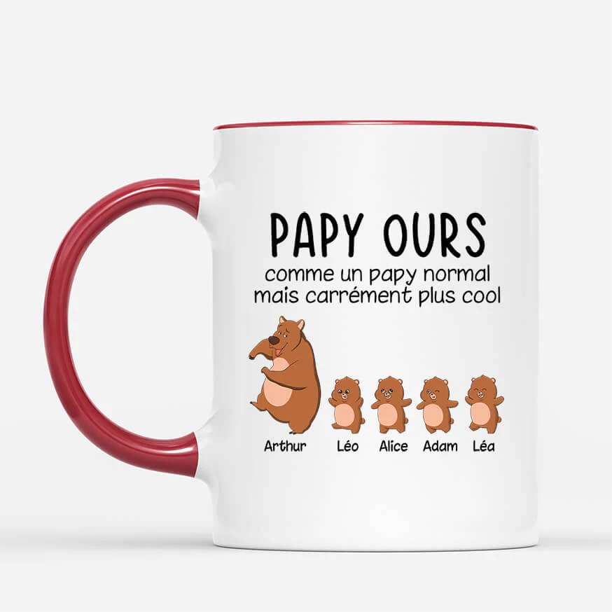 Mug Personnalisé Papa - Papa Ours/ Papy Ours Comme Normal Mais Plus Cool - Image 2