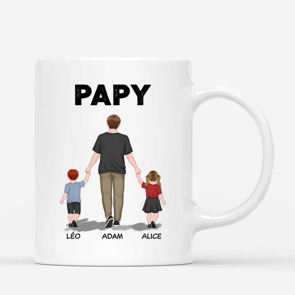 Mug Personnalisé Papa - Papa Et Ses Enfants - Image 2
