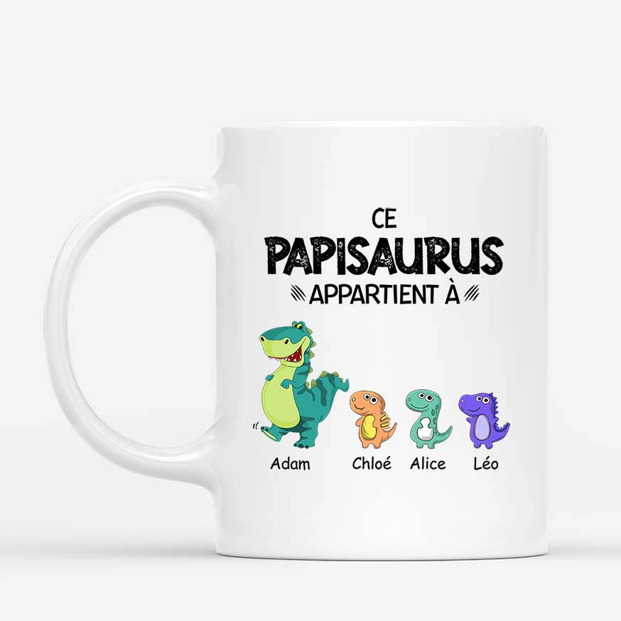 Tasse Personnalisée Papa – Ce Papasaurus Appartient À
