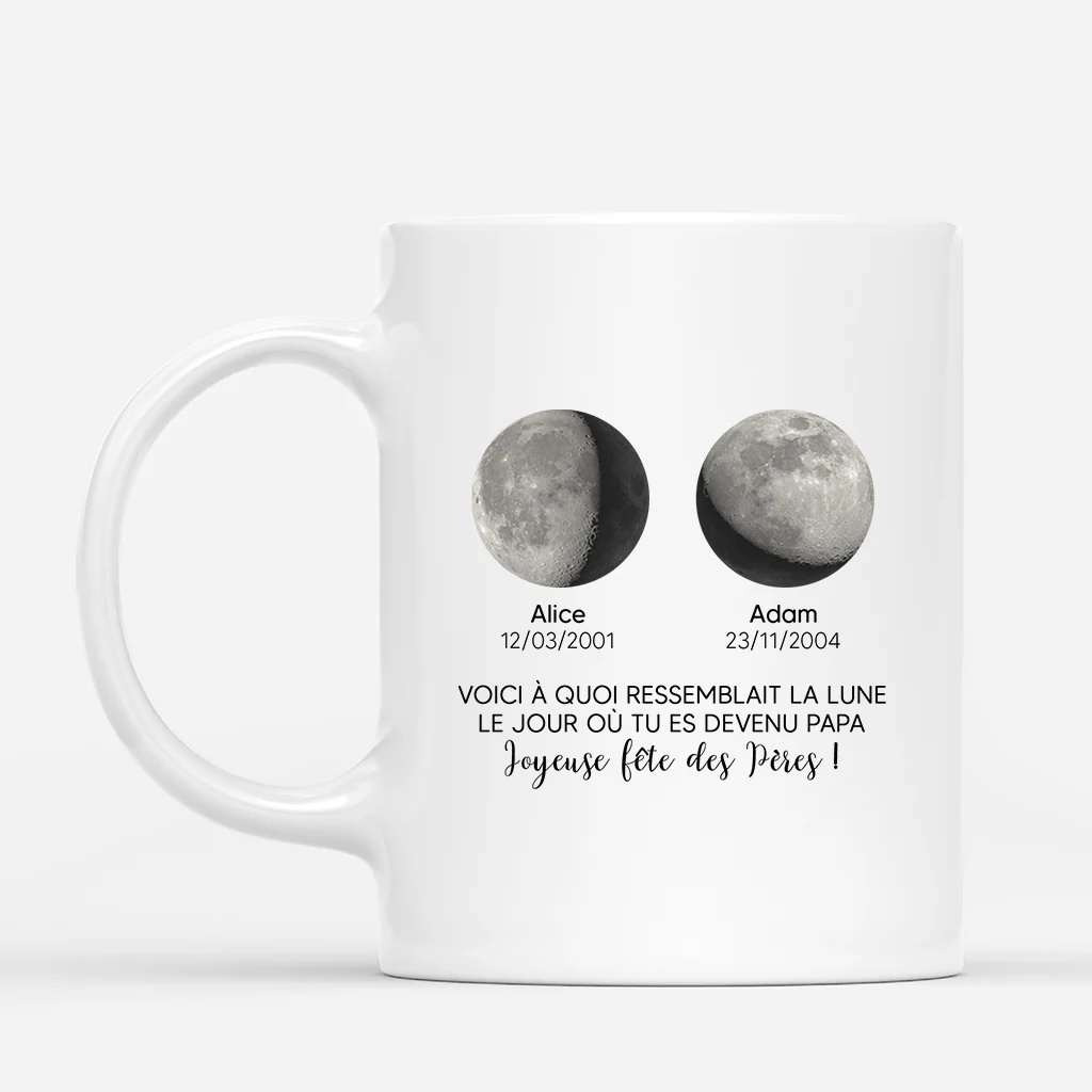 Mug Personnalisé Papa - Voici À Quoi Ressemblait La Lune