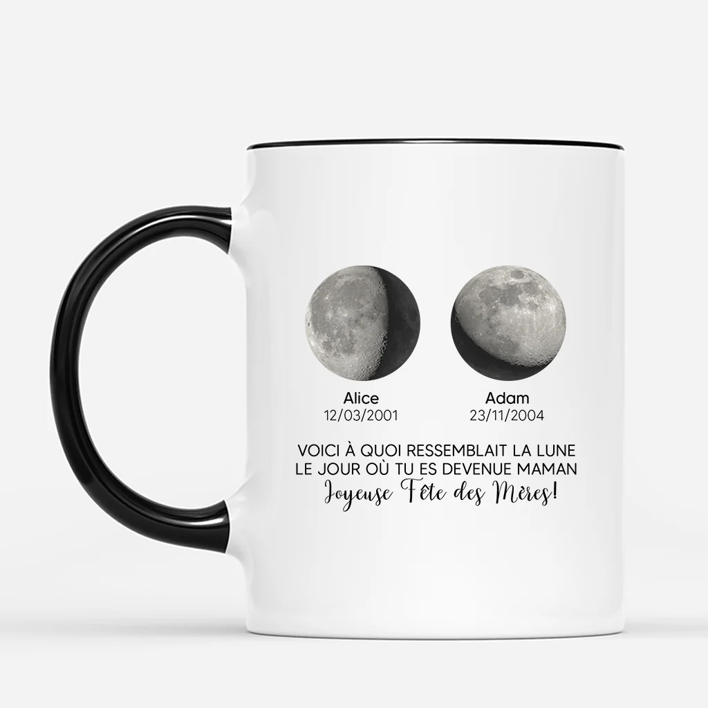 Mug Personnalisé Papa - Voici À Quoi Ressemblait La Lune - Image 2