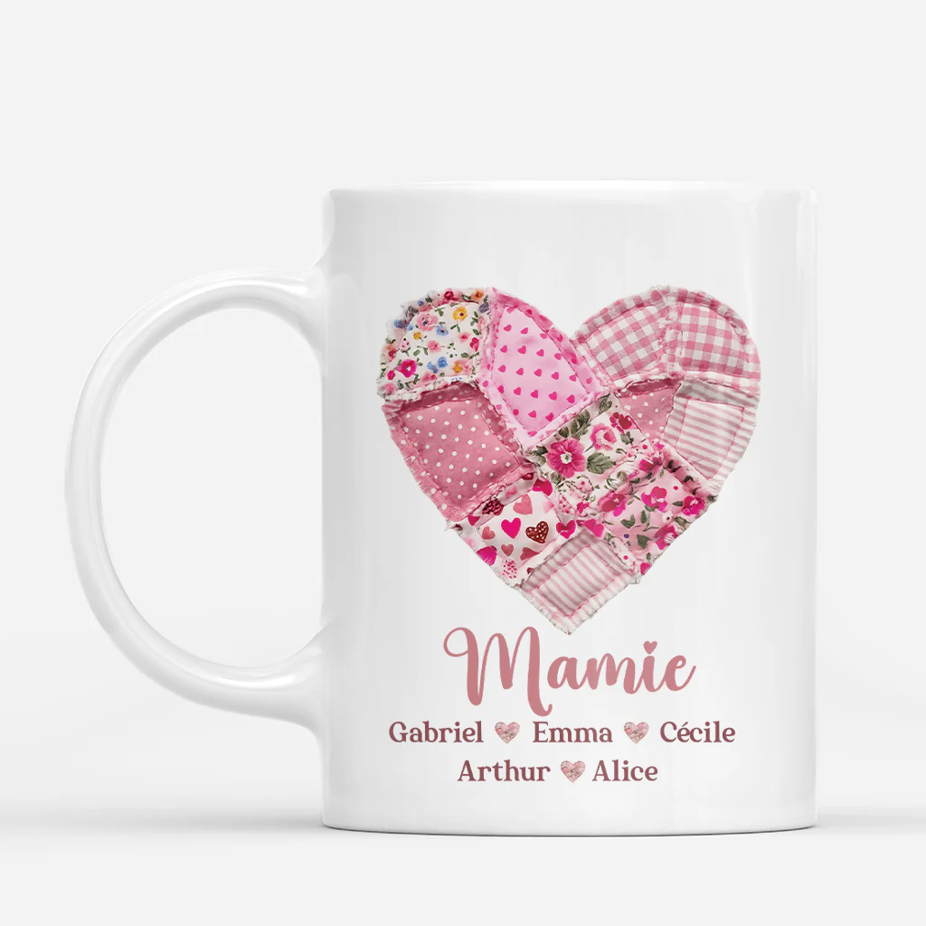 Mug Personnalisé Maman - Amour Patchwork De Mamie Maman