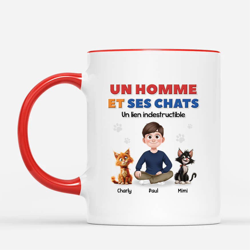 Mug Personnalisé Chat – Fille et Chats Adorable - Image 2