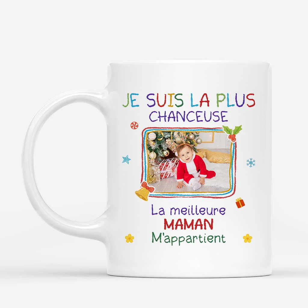 Mug Personnalisé Avec Bébé - Joyeux Premier Noël Maman Et Papa - Image 2