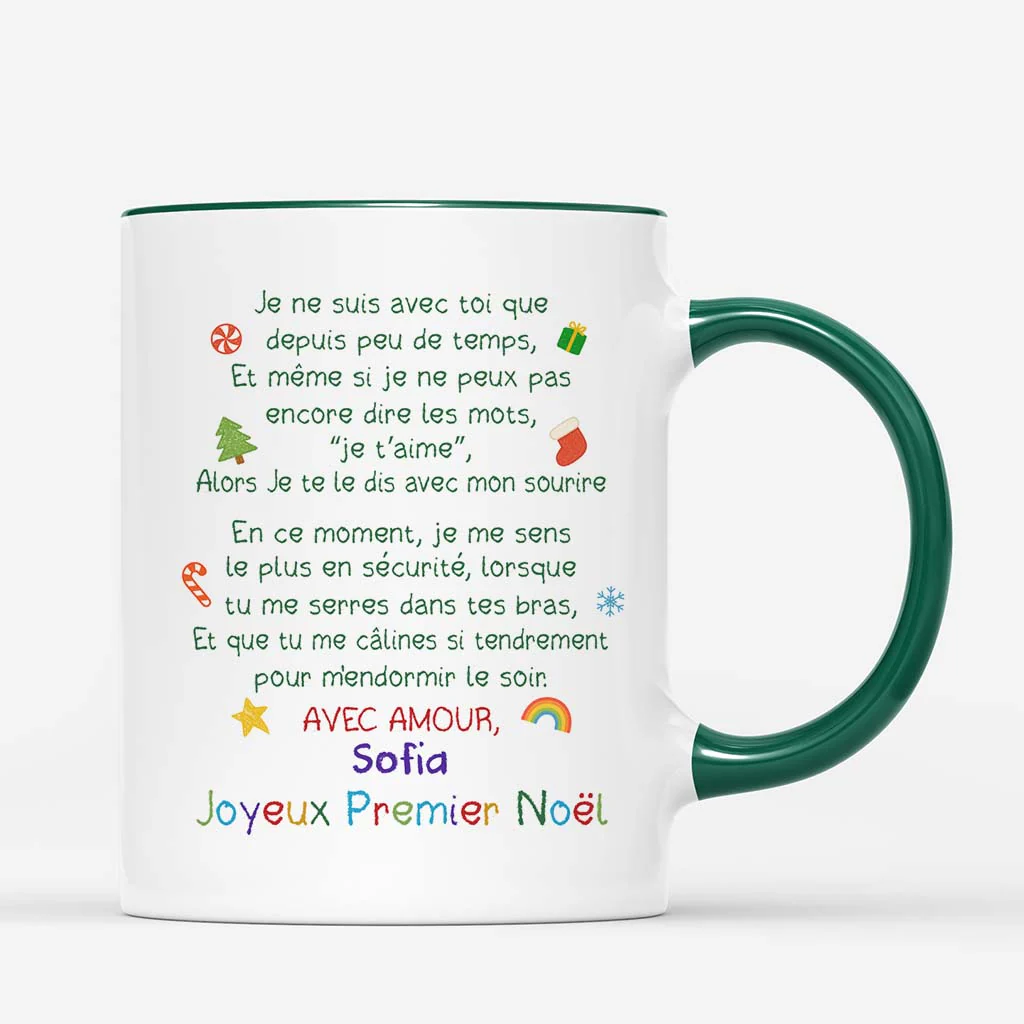 Mug Personnalisé Avec Bébé - Joyeux Premier Noël Maman Et Papa - Image 3