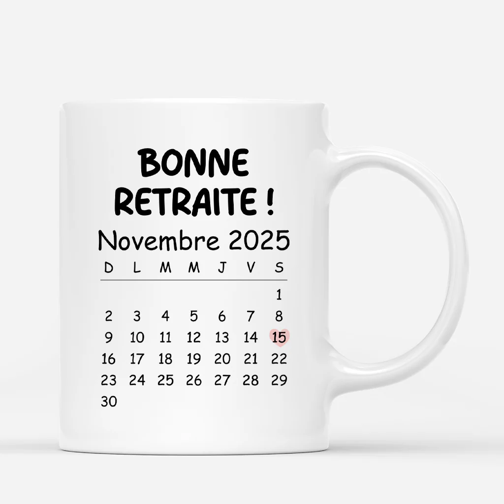 Mug Personnalisé Retraite - Calendrier Bonne Retraite - Image 3