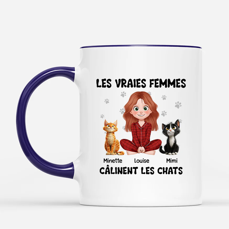Mug Personnalisé Chat – Les Vrais Hommes En Pyjama - Image 2
