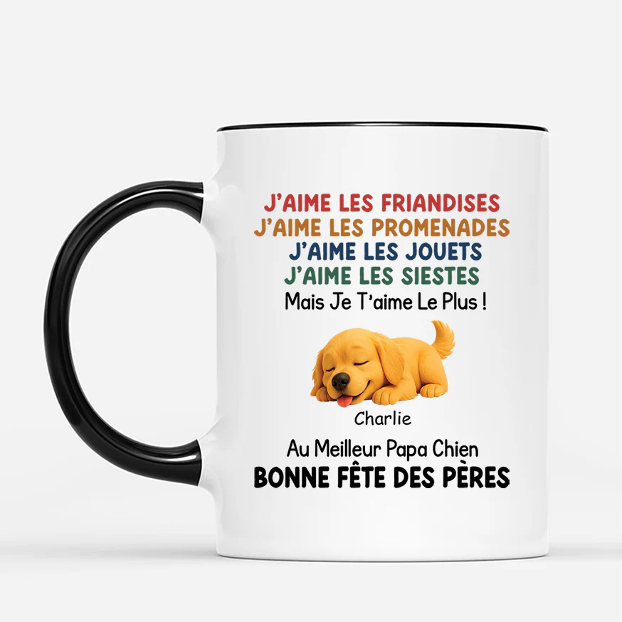 Mug Chien Personnalisé Pour Papa – Au meilleur Papa Chien - Image 2