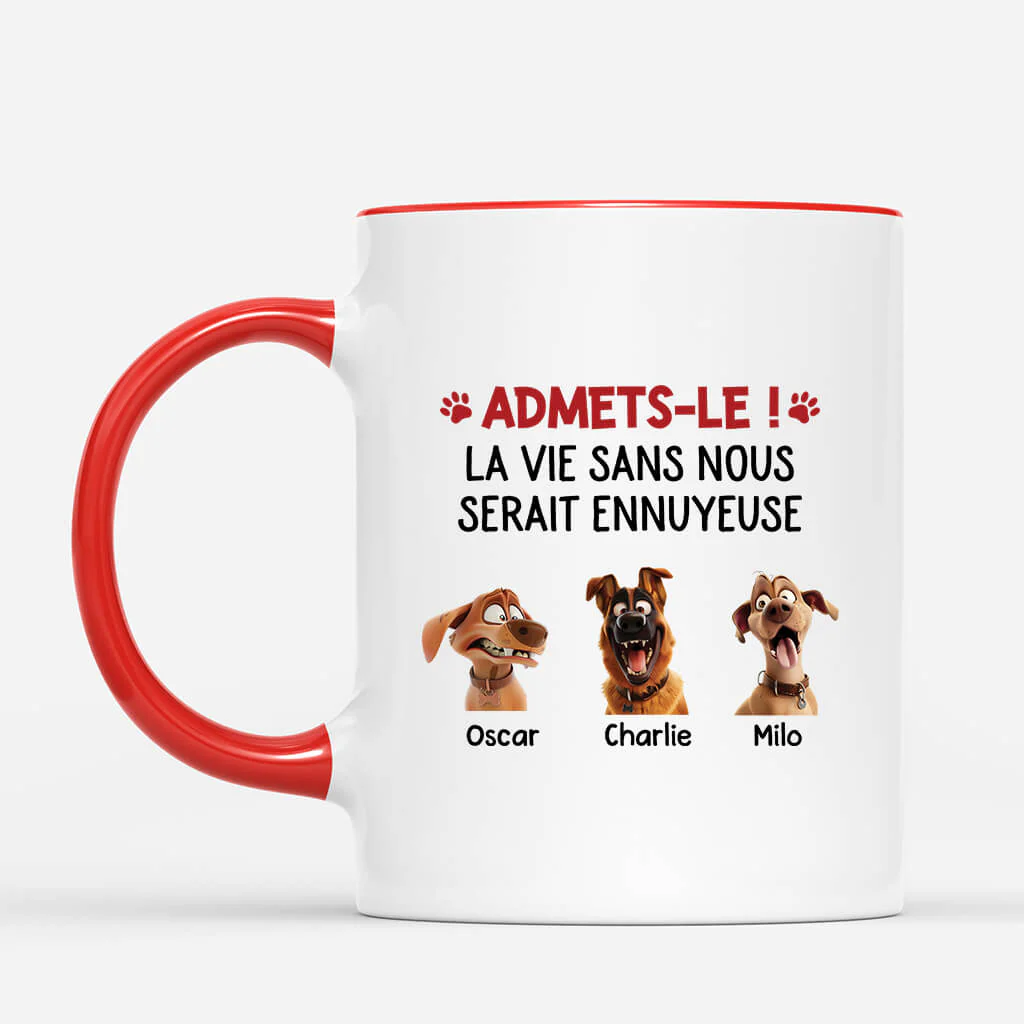 Mug personnalisé chien et chat – La vie serait ennuyeuse sans nous - Image 2