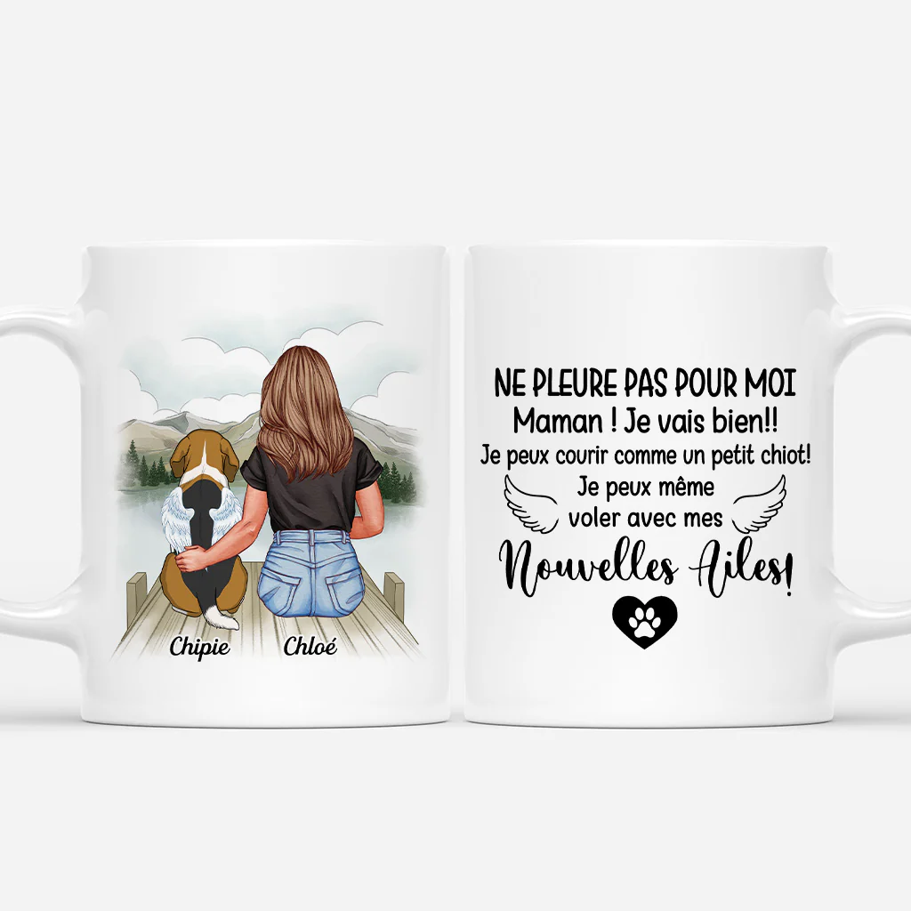 Mug personnalisé chien et maître – Ne pleure pas pour moi | Cadeau Émotion