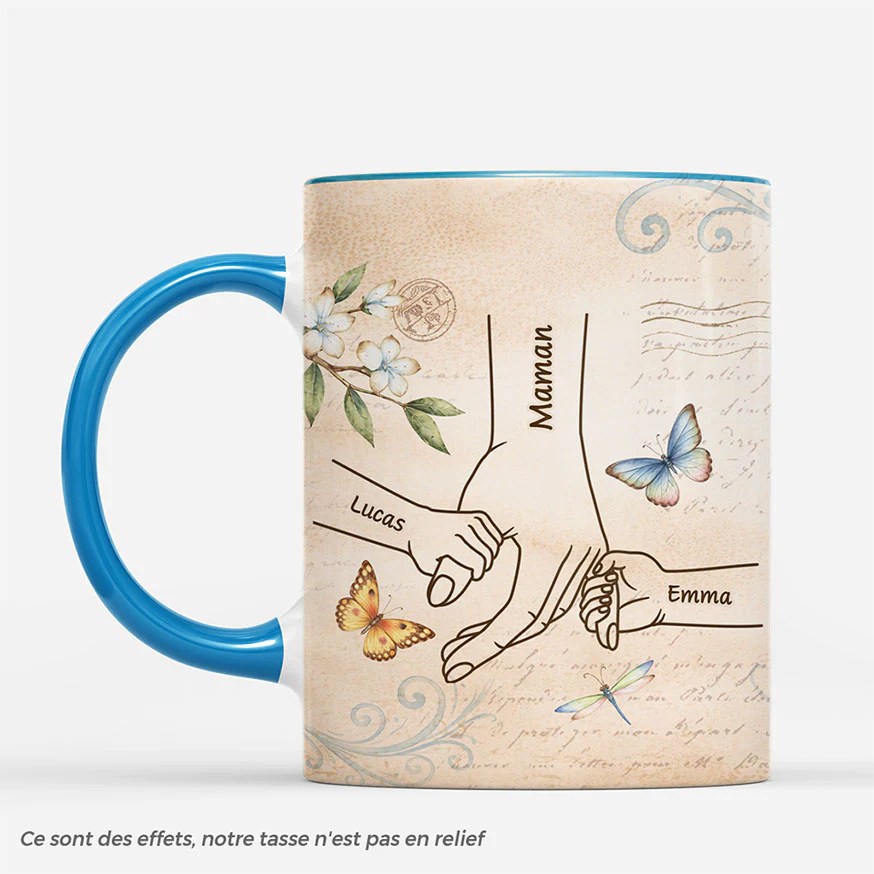 Tasse Maman | Tenir La Main De Maman Papa Personnalisée
